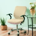 thumbnail image 3 of Elastic Office Chair Seat Covers Stretchable Chair Slipcover Beige, 3 of 8
