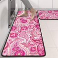 thumbnail image 2 of Kitchen Rugs Sets Of 2,Pink Paisley and Floral Pattern Anti Fatigue Kitchen Mat Rugs Non Slip Washable,Decorative Kitchen Floor Mats for Kitchen,Sink,Laundry,17"x47"+17"x47", 2 of 5