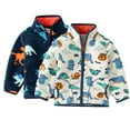 thumbnail image 3 of KYAIGUO 2-10T Toddle Kids Boys Girls Printed Fleece Coats Fall Winter Warm Jacket Short Cotton Tops Stand-Up Cardigan Outerwear, 3 of 9
