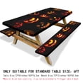 thumbnail image 3 of Maplenight 3-Piece Outdoor Table Cover Set - Halloween Elastic Waterproof Fitted Tablecloth with 2 Bench Covers for Camping/Picnic/Beach/Party - Rectangle Table Cloths for Party Decorations, 3 of 6