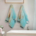 thumbnail image 4 of Sandy Beach Kitchen Hand Towels, Blue Retro Wooden Fingertip Bath Towels Ultra Soft and Absorbent, Decorative Face Towels Dish Washcloths, 2 PCS, 28.3"x 14.4", 4 of 5