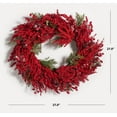 thumbnail image 4 of SAFAVIEH Faux 30 Inch Red Berry & Pine Led Wreath, Deep Red/Green, 4 of 7