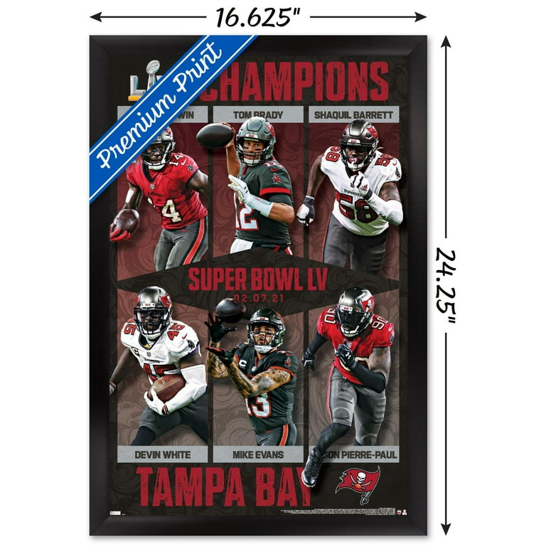 NFL Tampa Bay Buccaneers - Commemorative Super Bowl LV Champions Wall  Poster, 14.725 x 22.375, Framed