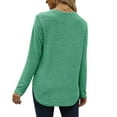 thumbnail image 2 of Otvok Womens Long Sleeve Solid Shirts Lightweight Button Down Tunic Tops, 2 of 6