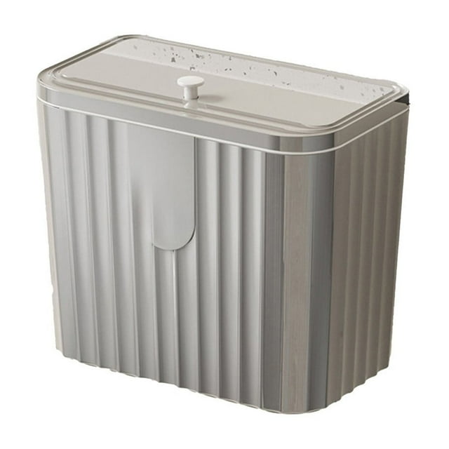 Tumotour Wall Mounted Bin Slide Lid Household Kitchen Bathroom With Lid Plastic Waterproofing Wastebasket
