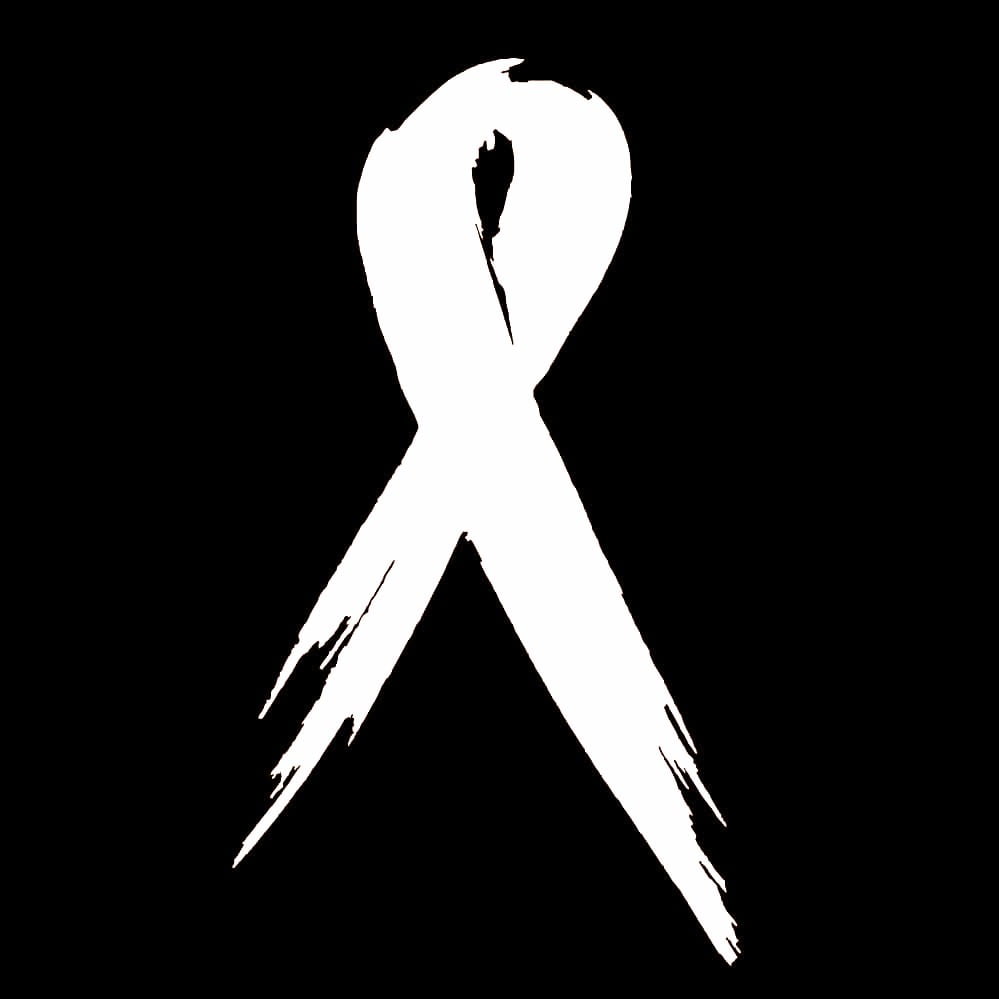 2x Two Lung Cancer Awareness Ribbon Car Vinyl Decal Sticker 3 X 5 White 4277