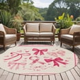 thumbnail image 4 of Valentine's Day Round Area Rug 8Ft Washable Large Circle Rugs for Living Room Dorm, Pink Bows Romantic Love Heart Vintage Plaid Non-Slip Carpet Floor Mats Indoor Outdoor Carpet Runner Home Decor, 4 of 8