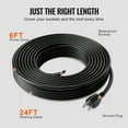 thumbnail image 3 of KFFKFF Pipe Warming Cable, 24FT 5W/FT Heating Strip for Pipelines, Roof Snow Thawing and Ice Prevention, Gutter and Pipe Frost Safeguard, 3 of 9