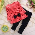 thumbnail image 2 of Toddler Girl 2 Piece Boy Long Sleeved Trousers Suit Comfortable Soft Fashionable And Casual Girl Suit Long Sleeve Sweatshirt Tops Pants Set for 6 12 18 24 M 1t 2t 3t 4t 5t 6t (3-4 Years,Red), 2 of 4