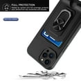 thumbnail image 4 of Funda protectora ZHAOCHENG para iPhone 14 con tarjetero multifuncional y anillo magnético a prueba de golpes negro, 4 of 5