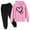 AB2014 Pink, variant on Utlike Girls Outfits Hoodie Set For Teen Sweatsuits 2 Piece Outfit Oversized Hoodie And Sweatpants Set Preppy Clothes Girl Athletic Sets Size 3 Years-4 Years