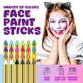 thumbnail image 2 of Face Paint Crayons Multi Assorted Colors Cosplay Makeup 21.30X6.50X1.50Cm 24Pack, 2 of 5
