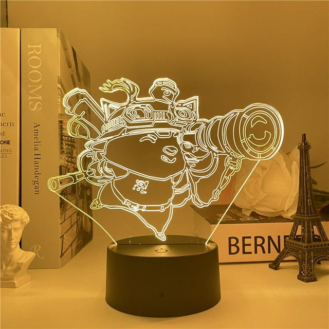 Luz nocturna Lols Teemos 3D LED que cambia de color para niños