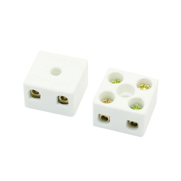 10A 2W5H Double Way 5 Hole High Frequency Porcelain Terminal Block 2 PCS