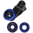 thumbnail image 4 of EeaseMX Lente universal portátil para cámara de teléfono celular, gran angular, macro, ojo de pez, con clip, 3 en 1, para 6s/7/8/X (azul), 4 of 8