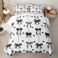 thumbnail image 2 of Erosebridal Teens Cute Love Heart Bowtie Bed Spread Queen,Girls Black Spiral Stripes Queen Coverlet Set, 2 of 7