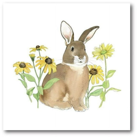 Courtside Market WEB-JV538-30x30 30 x 30 in. Wildflower Bunnies I Gallery-Wrapped Canvas Wall Art