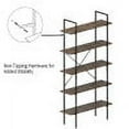 thumbnail image 4 of Lavish Home 5-Tier Bookshelf – Open Industrial Style Etagere Wooden Shelving – Freestanding Bookcase for Home or Office, Brown Woodgrain, 4 of 5