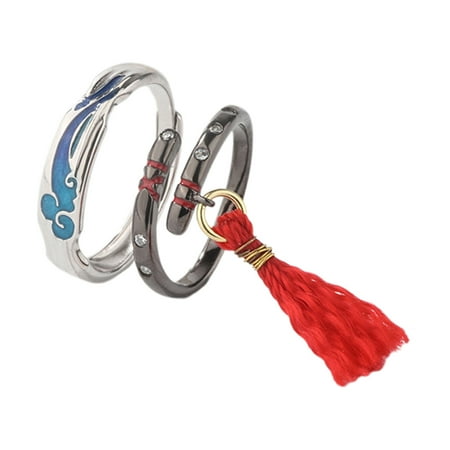 

Dasbsug 2 Pcs Personalized Couple Rings Minimalist with Light Forgetting Envy Rings Set