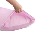 thumbnail image 4 of PiccoCasa 2 Pack Satin Body Long Pillowcases, Queen Light Pink, 4 of 8