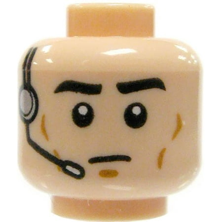 Dixie Closed Head - LEGO Minifigure Parts Light Flesh with Headset & Closed Mouth Head