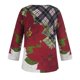 thumbnail image 4 of Pntutb Mujeres Otoño Europeo y Americano Nuevo Casual Suelto Con Cuello En V Dobladillo Irregular Estampado De Navidad Top De Manga Larga Pntutb Pntutb-4815, 4 of 5