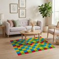 thumbnail image 3 of ODIKA Bedside Block Grid Checkerboard Hopscotch Playful Retro Storybook Pet Friendly & Kids Safe Play for Playroom, Bedroom, Reading Nook, 3 of 7