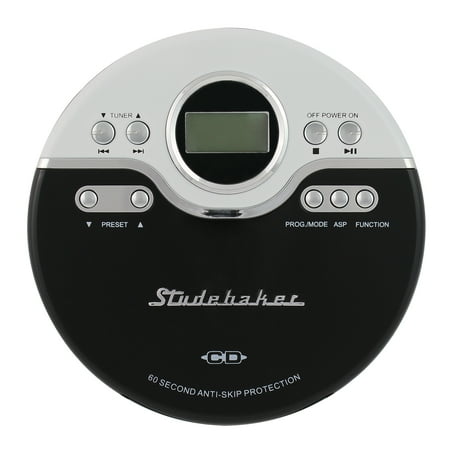 Studebaker - Portable CD Player with FM Radio - Black/White