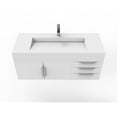 thumbnail image 2 of Nile 48" White Wood Floating Vanity with White Top and Chrome Trim, 2 of 8