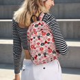 thumbnail image 5 of Disketp Cute ladybugs red print Canvas Backpack Lightweight Travel Daypack Student Rucksack Laptop Backpack-Small, 5 of 5