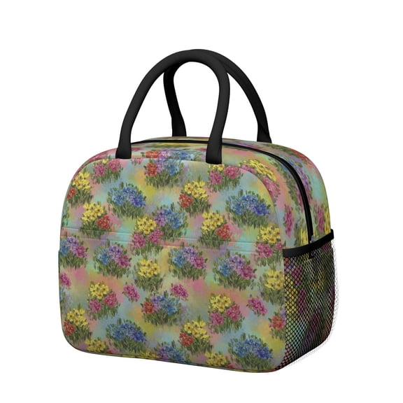 Womens Pioneer Flower Floral Print Pattern Lunch Box for Work,Insulated Lunch Bag for Women,Loncheras Para Mujer,Leakproof Adult Lunch Bag for Work,Beach,Travel,Picnic,Camping