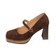 thumbnail image 1 of Los Tacones de los Pies Anchos de las Mujeres de Moda Desgaste Casual Versátil de Gran Tamaño de Bajo Corte Hebilla Correa Dedo Del Pie Tacón Grueso Zapatos de Tacón Alto con Plantillas de Zapato Gru, 1 of 9