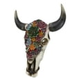 thumbnail image 4 of Rustic Southwest Bull Cow Skull With Floral Cactus Succulents Wall Decor Plaque, 4 of 9