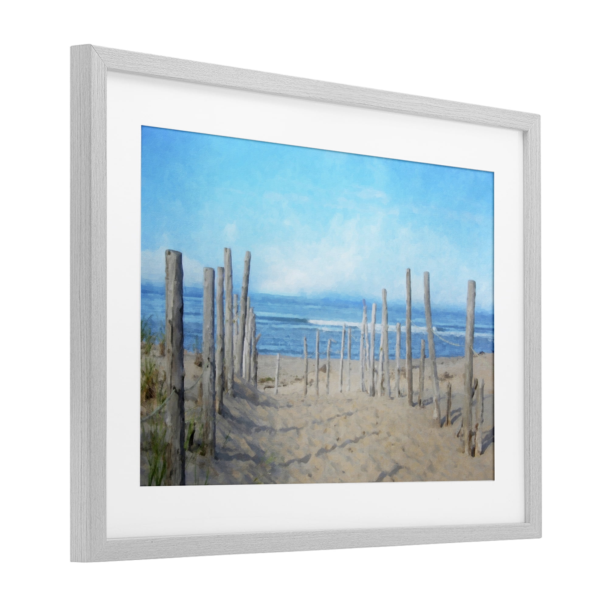 Stupell Industries National Seashore Vista Gray Framed Print Under Glass, design by Grotto Studios