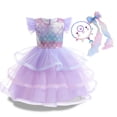thumbnail image 1 of Girls Mermaid Princess Dress Ruffles Halloween Christmas Wedding Outfit, 1 of 4