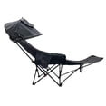 thumbnail image 4 of Silla plegable de camping con toldo y reposapiés desmontable. Silla mecedora portátil multiusos para exteriores. Sillas de playa para exteriores. Negro, 4 of 8