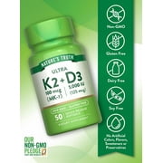 Vitamin K2 Supplement | 800 mcg | 50 Softgels | MK4 MK7 Complex | by Natures Truth