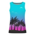 thumbnail image 4 of Titcea Tank Tops Men Palm Tree Printed Round Neck Sleeveless T-Shirts Summer Outdoor Running Beach Vacation Causal Shirts, 4 of 4