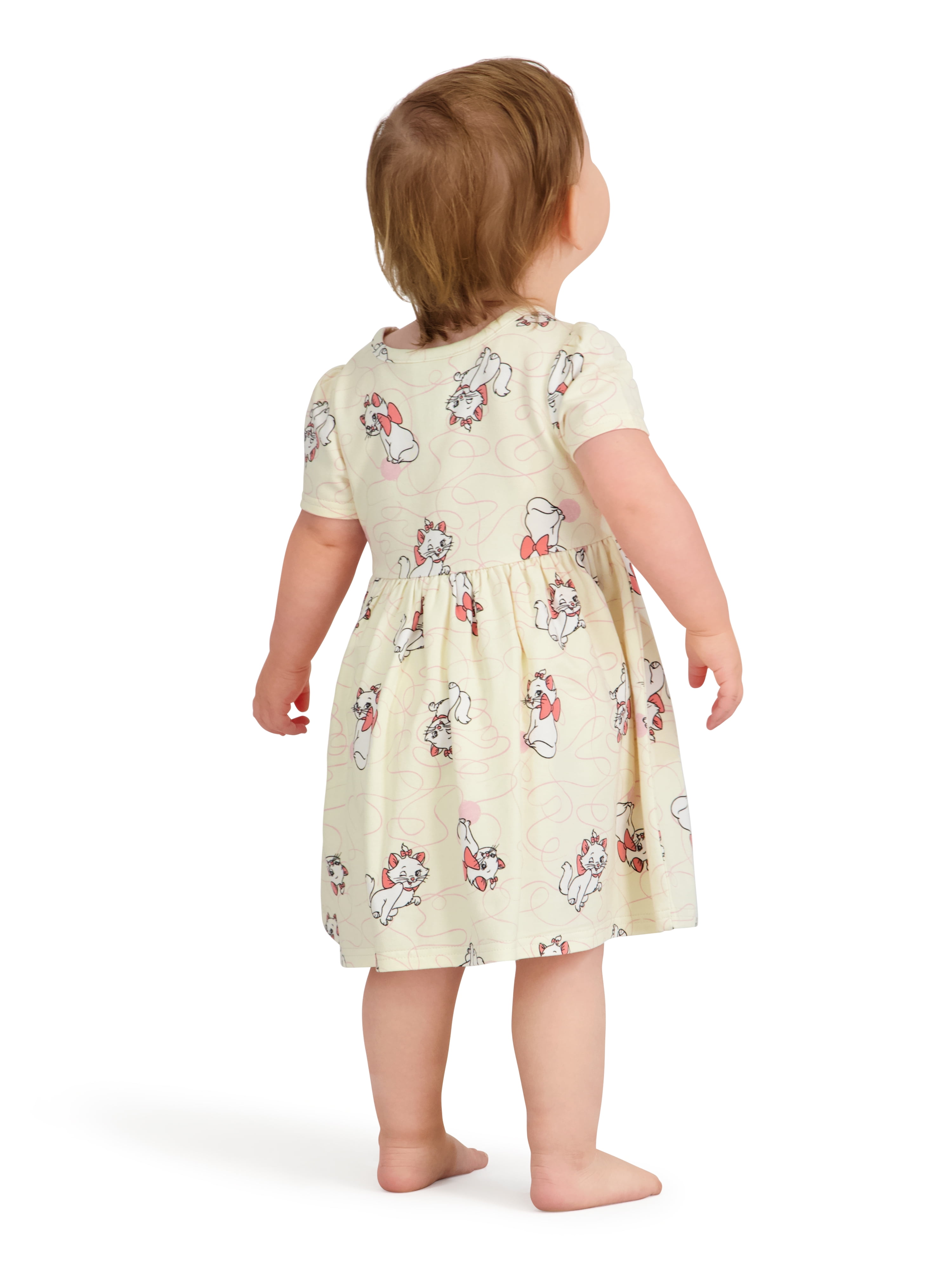 Marie Aristocats Baby Girl Viscose French Terry Dress and Panty Set, Sizes 0-24 Months