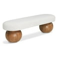 thumbnail image 1 of Pemberly Row Contemporary Rich Cream Finish Boucle Fabric Bench, 1 of 9
