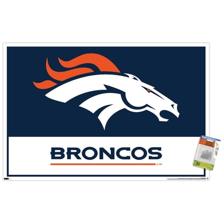 NFL Denver Broncos – Logo 21 Wall Poster with Push Pins 22.375 x 34