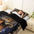 thumbnail image 4 of Metsweet Dino T-Rex Twin Comforter Sets 2pcs, Galaxy Starry Sky Bedding Set, Brown Blue,Black Reversible,1 Comforter and 1 Pillowcase, 4 of 6