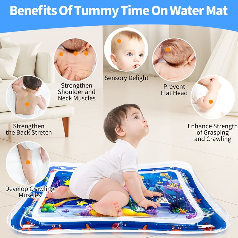 BUSATIA Inflatable Tummy Time Water Mat, Sea Animals photo 7