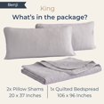thumbnail image 6 of THD Benjamin - 3 Piece King Size Quilt Set, Lightweight King Bedspread Coverlet Set (King, Light Grey), 6 of 7