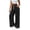 Black, variant on Sweatpants for Women Wide Leg Side Split Snap Trousers Casual Trendy Drawstring Athletic Workout Pants
