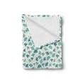 thumbnail image 2 of Forest Soft Flannel Fleece Throw Blanket, Native Chinese Woodland Leaves from Ginkgo Trees Pastel Silhouettes, Cozy Plush for Indoor and Outdoor Use, 70" x 90", Teal Turquoise and Cream, by Ambesonne, 2 of 5