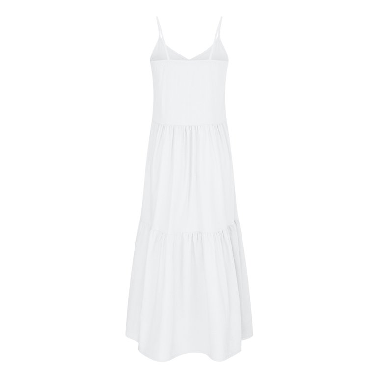 Jsaierl Cotton Linen Dresses Women Summer Casual Sleeveless
