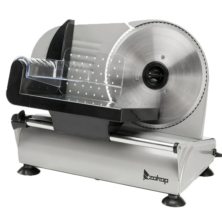 VEVOR Commercial Meat Cutter Machine 750 Watt Stainless Steel Electric Meat Slicer Meat Slicers for Home Use, Silver