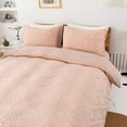 thumbnail image 1 of 3 Pieces Textured Tufted Boho Bedding Sets Button Closure Design with Ties, 1 Duvet Cover + 2 Pillow Shams, 1 of 1