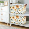 thumbnail image 2 of Yayeee Foldable Storage Basket for Shelves with Handles Set of 2 Waterproof Cloth Bins, Sunflowers and Leaves Pattern, 2 of 7